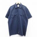 ディッキーズ 半袖ワークシャツ ネイビー XL | 古着