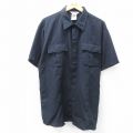 80s 半袖ワークシャツ ネイビー XL | 古着