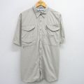 コロンビア 00s 半袖フィッシングシャツ ワンポイントロゴ ベージュ XL | 古着