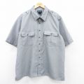XL★古着 半袖 ワーク シャツ メンズ 大きいサイズ グレー 25may31 中古 トップス