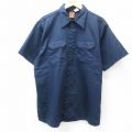 XL★古着 ビッグベン BIG BEN 半袖 ワーク シャツ メンズ 80年代 80s 濃紺 ネイビー 25jun05 中古 トップス
