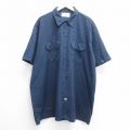 ディッキーズ 00s 半袖ワークシャツ ネイビー XL | 古着