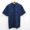 XL★古着 ディッキーズ Dickies 半袖 ワーク シャツ メンズ 90年代 90s USA製 紺 ネイビー 25jun19 中古 トップス