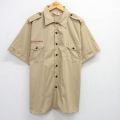 XL★古着 半袖 ボーイスカウト シャツ メンズ 90年代 90s 大きいサイズ USA製 ベージュ カーキ 25jun26 中古 トップス