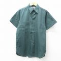 S★古着 半袖 ワーク シャツ メンズ 80年代 80s USA製 緑 グリーン 25jul04 中古 トップス