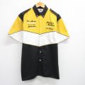 L★古着 半袖 ワーク シャツ メンズ CHARGER ボタンダウン 黒他 ブラック 25jul04 中古 トップス