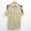 XL★古着 半袖 ボーイスカウト シャツ メンズ 90年代 90s USA製 ベージュ カーキ 25jul04 中古 トップス