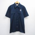 XL★古着 ディッキーズ Dickies 半袖 ワーク シャツ メンズ 00年代 00s CAMALI CORP 大きいサイズ ロング丈 紺 ネイビー 25jul05 中古 トップス