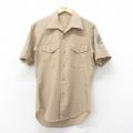 S★古着 半袖 ミリタリー シャツ メンズ 80年代 80s 開襟 オープンカラー ベージュ カーキ 25jul07 中古 トップス
