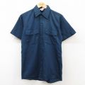 S★古着 ディッキーズ Dickies 半袖 ワーク シャツ メンズ 90年代 90s USA製 紺 ネイビー 25aug05 中古 トップス