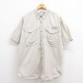 XL★古着 コロンビア COLUMBIA 半袖 フィッシング シャツ メンズ 00年代 00s 大きいサイズ コットン 薄ベージュ カーキ 25aug23 中古 トップス