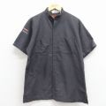 M★古着 レッドキャップ 半袖 ワーク シャツ メンズ 00年代 00s GMC リップストップ 濃グレー 26mar31