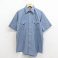 L★古着 レッドキャップ 半袖 シャンブレー ウエスタン シャツ メンズ 90年代 90s 薄紺【spe】 26mar31