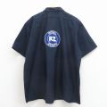 XL★古着 レッドキャップ 半袖 ワーク シャツ メンズ 90年代 90s RZ 大きいサイズ ロング丈 濃紺 26mar31