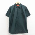 L★古着 レッドキャップ 半袖 ワーク シャツ メンズ 00年代 00s 緑 26apr13
