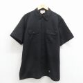 XL★古着 ディッキーズ 半袖 ワーク シャツ メンズ 90年代 90s 大きいサイズ USA製 ブラック 26may27