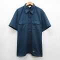 ディッキーズ 90s 半袖ワークシャツ ネイビー XL | 古着