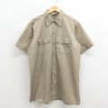 ディッキーズ 90s 半袖ワークシャツ ベージュ メンズXL相当 | 古着
