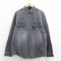 XL★古着 ビューグルボーイ 長袖 ウエスタン シャツ メンズ コットン 黒 ブラック デニム 25aug19 中古 トップス