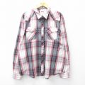 XL★古着 リーバイス Levis 長袖 ウエスタン シャツ メンズ 大きいサイズ 白他 ホワイト チェック 25sep18 中古 トップス
