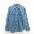 L★古着 ギャップ GAP 長袖 ウエスタン シャツ メンズ 00年代 00s コットン 紺 ネイビー デニム 【spe】 25oct29 中古 トップス