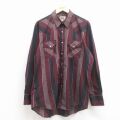 XL★古着 ELY 長袖 ウエスタン シャツ メンズ 90年代 90s エンジ他 26jan23
