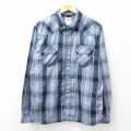 L★古着 リーバイス Levis 長袖 ウエスタン シャツ メンズ 紺他 チェック 26apr06