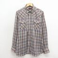 L★古着 リーバイス Levis 長袖 ウエスタン シャツ メンズ 80年代 80s USA製 茶他 チェック【spe】 26apr24