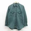 L★古着 ギャップ GAP 長袖 ウエスタン シャツ メンズ 90年代 90s コットン 緑 26apr24
