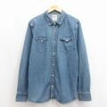 リーバイス 長袖ウエスタンシャツ ネイビー L | 古着