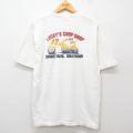 XL★古着 ラッキーブランド Lucky Brand 半袖 ビンテージ Tシャツ メンズ 90年代 90s バイク コットン クルーネック USA製 白 ホワイト 25may09 中古