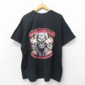 XL★古着 ヘインズ Hanes 半袖 Tシャツ メンズ スカル 胸ポケット付き 大きいサイズ コットン クルーネック 黒 ブラック 25may19 中古