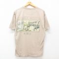 半袖Tシャツ 車ヤシの木橋 ベージュ L | 古着