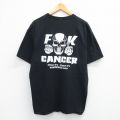 XL★古着 半袖 Tシャツ メンズ スケルトン バイク CANCER 大きいサイズ コットン クルーネック 黒 ブラック 25jul14 中古