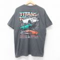 XL★古着 半袖 Tシャツ メンズ TITANS OF 10.5 クルーネック 濃グレー 霜降り 25jul25 中古