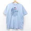 L★古着 ハーレーダビッドソン Harley Davidson 半袖 ビンテージ Tシャツ メンズ 00年代 00s ビッグロゴ コットン クルーネック USA製 薄紺 ネイビー 霜降り 25jul25 中古