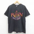 L★古着 ヘインズ Hanes 半袖 ビンテージ Tシャツ メンズ 90年代 90s RIDIN バイク コットン クルーネック 黒 ブラック 25aug05 中古