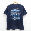 XL★古着 半袖 Tシャツ メンズ ケンペルレ コットン クルーネック 紺 ネイビー 25aug06 中古