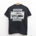 M★古着 ラッキー13 半袖 ビンテージ Tシャツ メンズ 00年代 00s アメリカンカスタム コットン クルーネック USA製 黒 ブラック 25aug06 中古