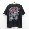 XL★古着 半袖 Tシャツ メンズ スタージス 大きいサイズ コットン クルーネック 黒 ブラック 25aug06 中古