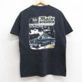 M★古着 半袖 ビンテージ Tシャツ メンズ 00年代 00s 車 Mels コットン クルーネック 黒 ブラック 25aug07 中古