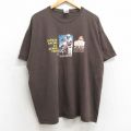 XL★古着 半袖 Tシャツ メンズ バイク レーシング 企業広告 コットン クルーネック 茶 ブラウン 【spe】 25aug07 中古