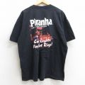 XL★古着 半袖 ビンテージ Tシャツ メンズ 90年代 90s 車 ピラニア 大きいサイズ コットン クルーネック 黒 ブラック 25aug07 中古