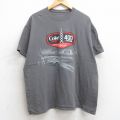 XL★古着 半袖 Tシャツ メンズ NASCAR レーシングカー コカコーラ コットン クルーネック 濃グレー 25aug07 中古