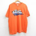 XL★古着 半袖 Tシャツ メンズ NASCAR レーシングカー コットン クルーネック オレンジ 25aug07 中古