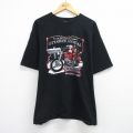 半袖Tシャツ バイクサンタクロース ブラック XL | 古着