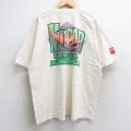 XL★古着 半袖 ビンテージ Tシャツ メンズ 00年代 00s レーシングカー モパー エンジン 大きいサイズ コットン クルーネック 生成り 25aug22 中古
