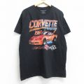 【50%OFF】L★古着 半袖 Tシャツ メンズ 車 シボレー コットン クルーネック 黒 ブラック 25aug22 中古