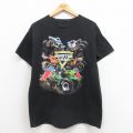 【50%OFF】L★古着 半袖 Tシャツ メンズ モンスタージャム クルーネック 黒 ブラック 25aug22 中古