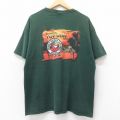 【50%OFF】XL★古着 半袖 ビンテージ Tシャツ メンズ 00年代 00s TOY RUN バイク 大きいサイズ コットン クルーネック 緑 グリーン 25aug29 中古